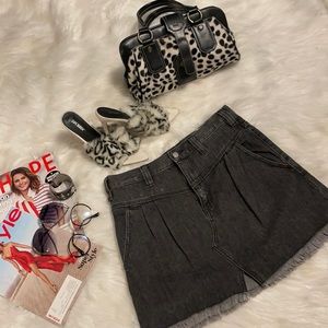 FREE PEOPLE SIDECAR DENIM MINI SKIRT